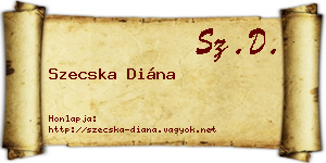 Szecska Diána névjegykártya